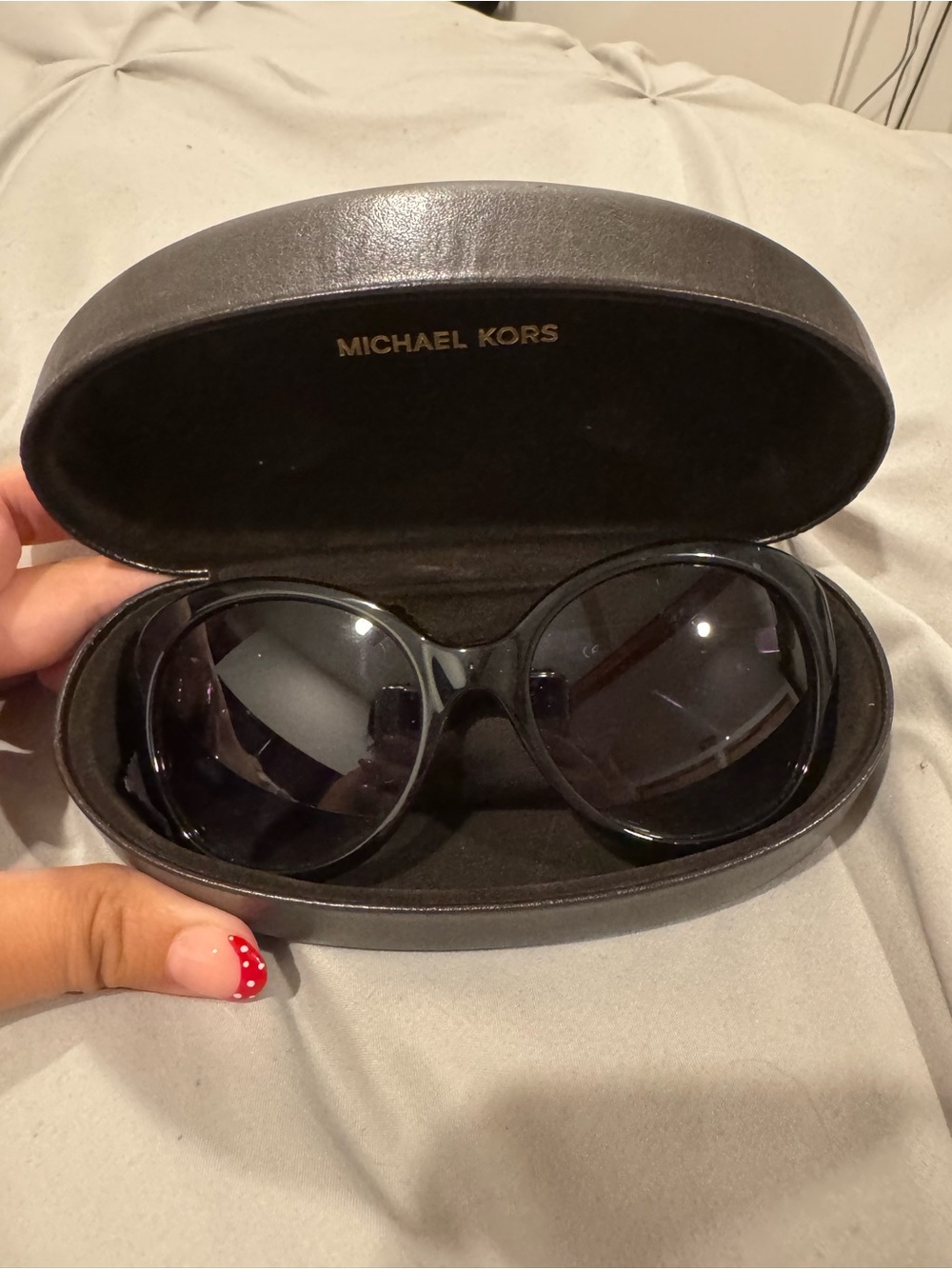 Michael Kors Women's Black Gloss Oversized Sunglasses